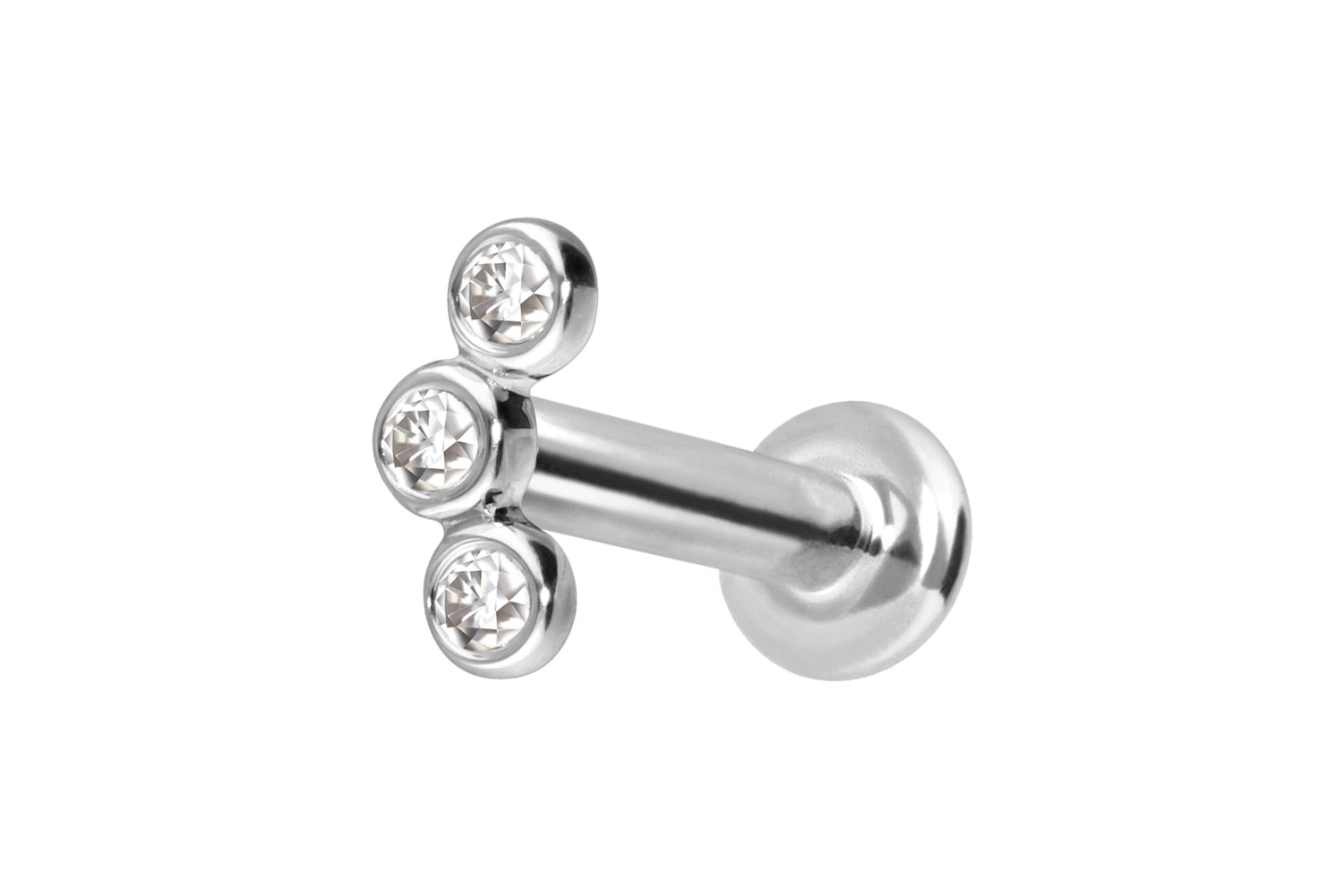 14 Karat Gold Labret mit Push Fit MOISSANIT-BOGEN